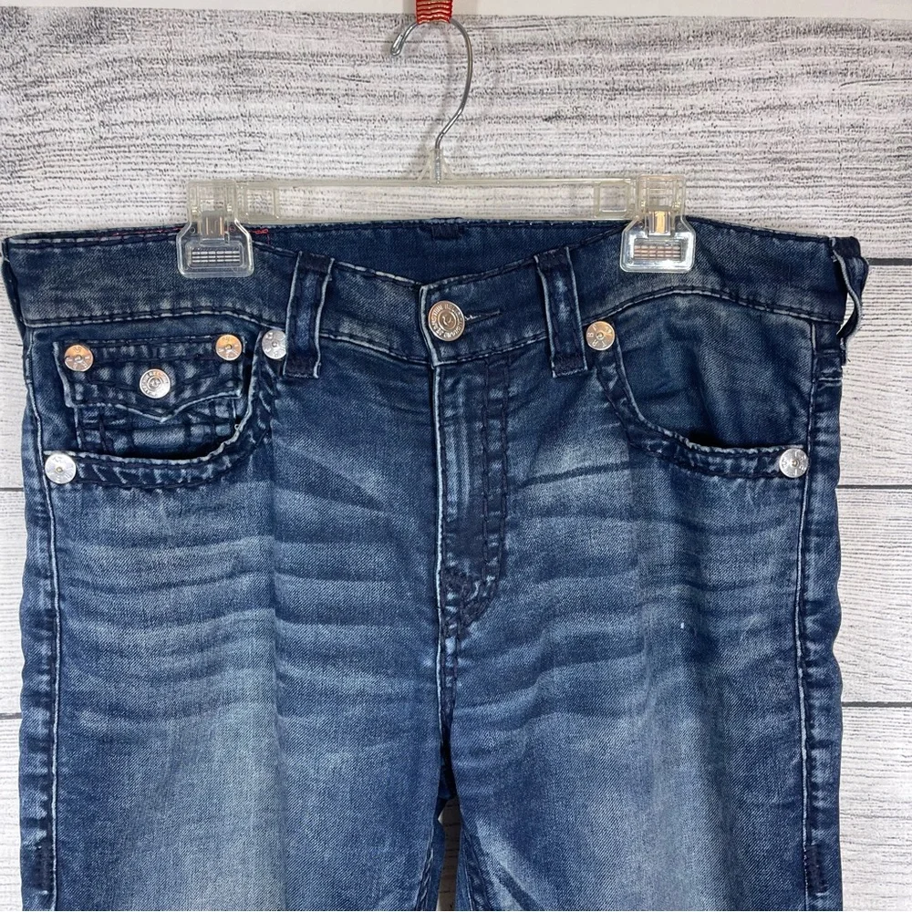 True Religion Ricky Relaxed Straight Dark Wash Jeans 36